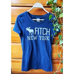 Abercrombie & Fitch Graphic Tee, Size: Large, Color: Navy